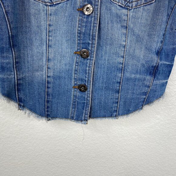 Ci Sono Women's Country Boho Biker Denim Vest Blue Size M - Picture 9 of 12